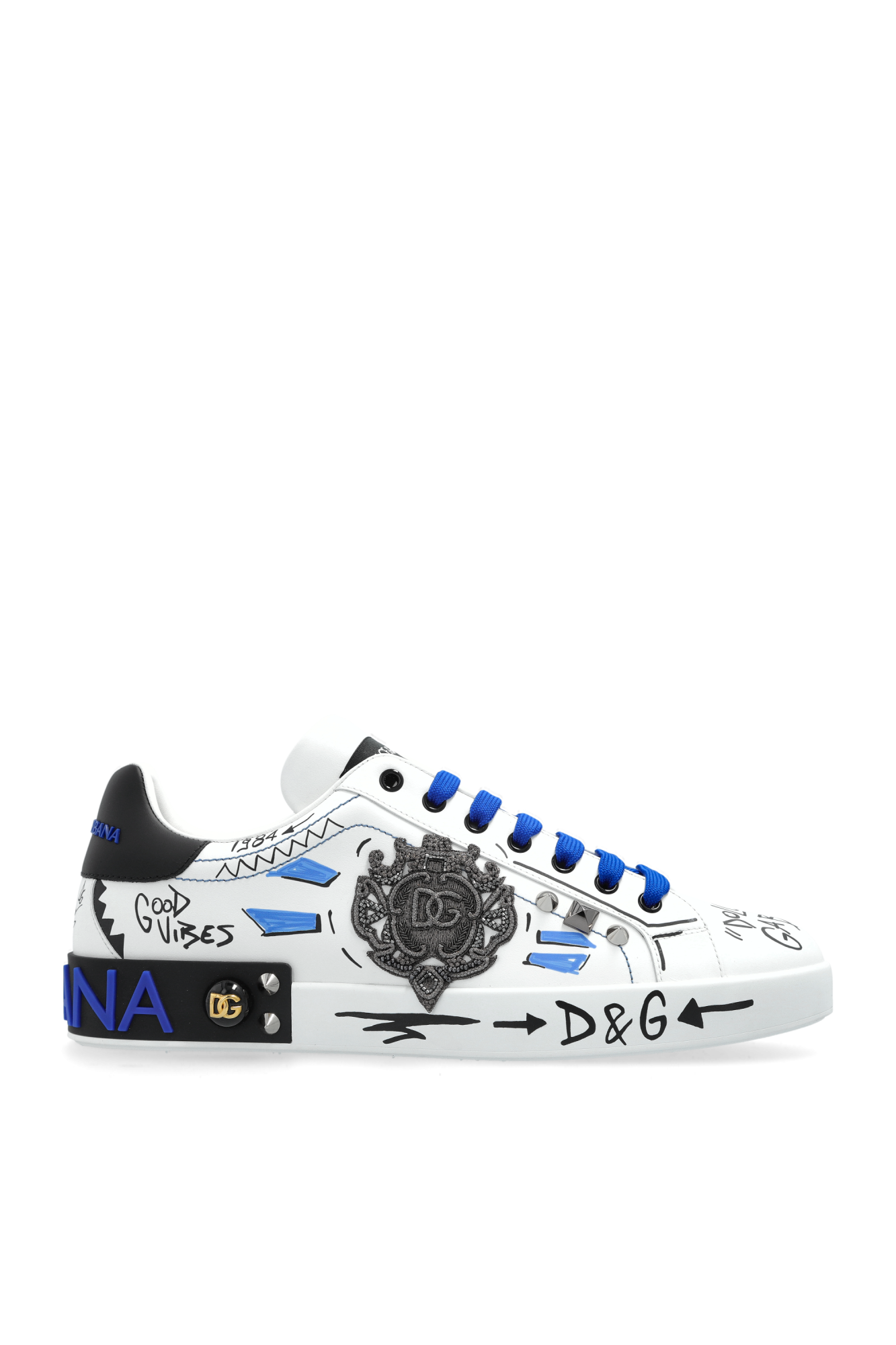 【関税込み】dolce & gabbana PORTOFINO' SNEAKERS Portofino sneakers in printed nappa calfskin with patch in
